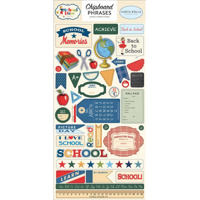 Carta Bella School Days Stickerbogen - Chipboard Phrases